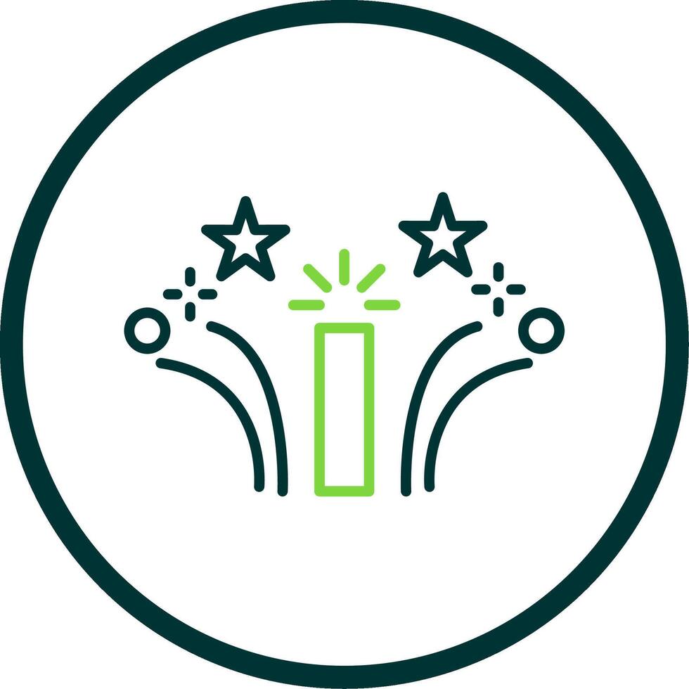 Firework Line Circle Icon Design vector