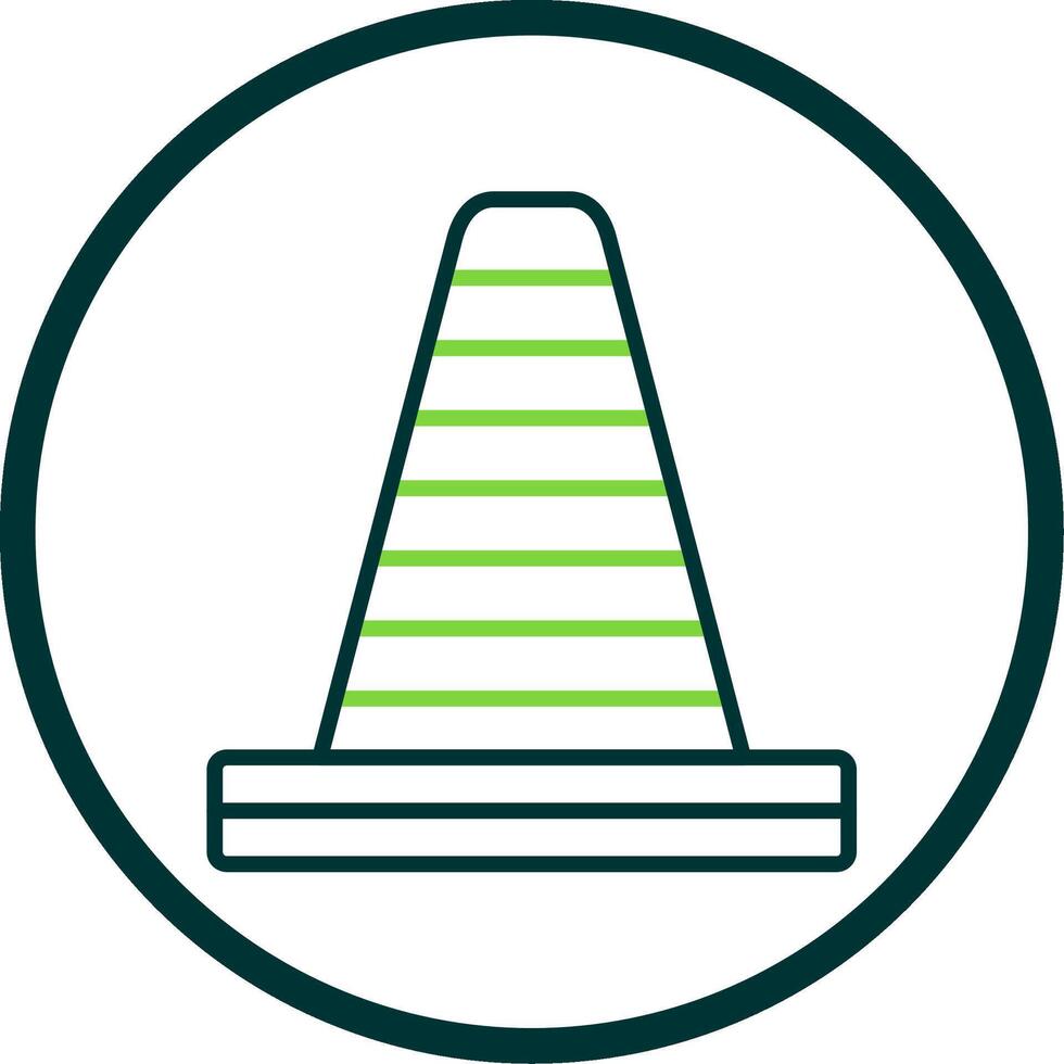 Traffic Cone Line Circle Icon Design vector