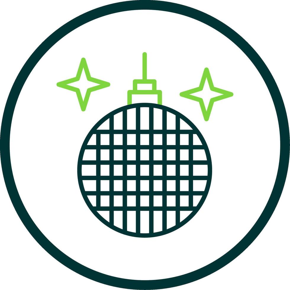 Disco Ball Line Circle Icon Design vector