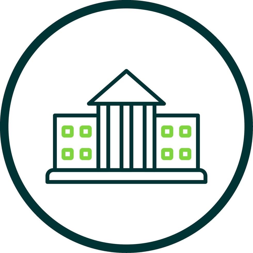 City Hall Line Circle Icon Design vector