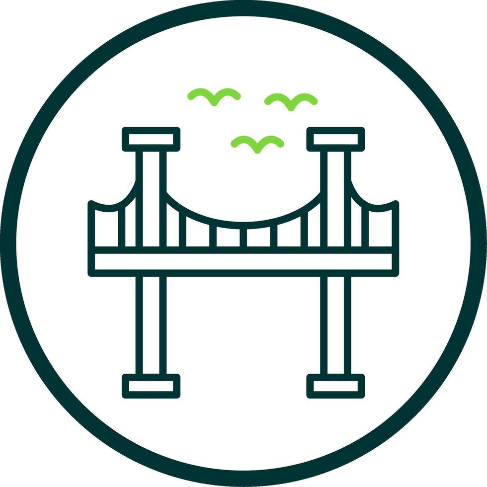 Bridge Line Circle Icon Design vector