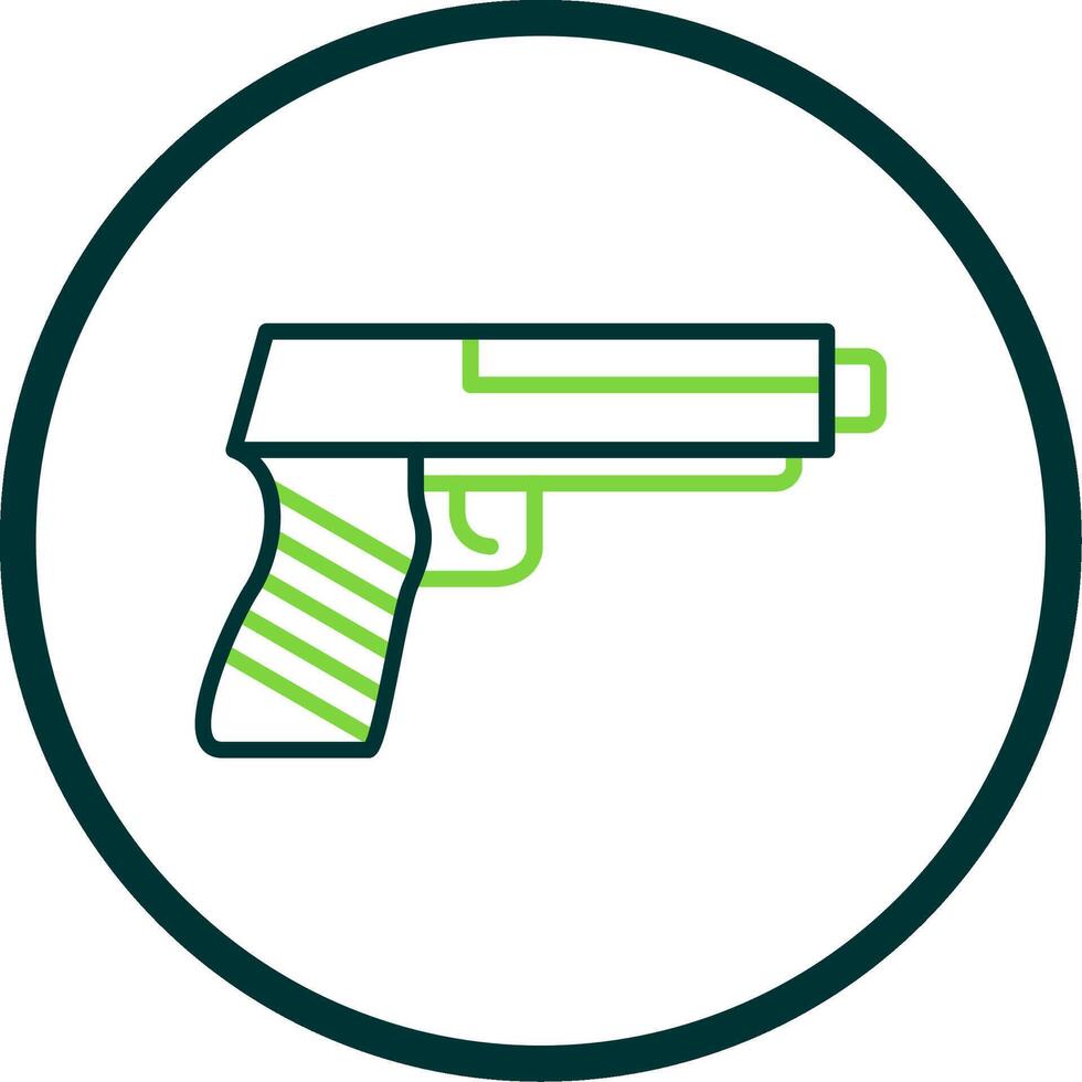 Gun Line Circle Icon Design vector