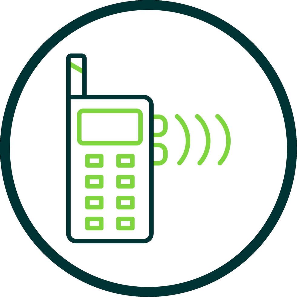 Walkie Talkie Line Circle Icon Design vector