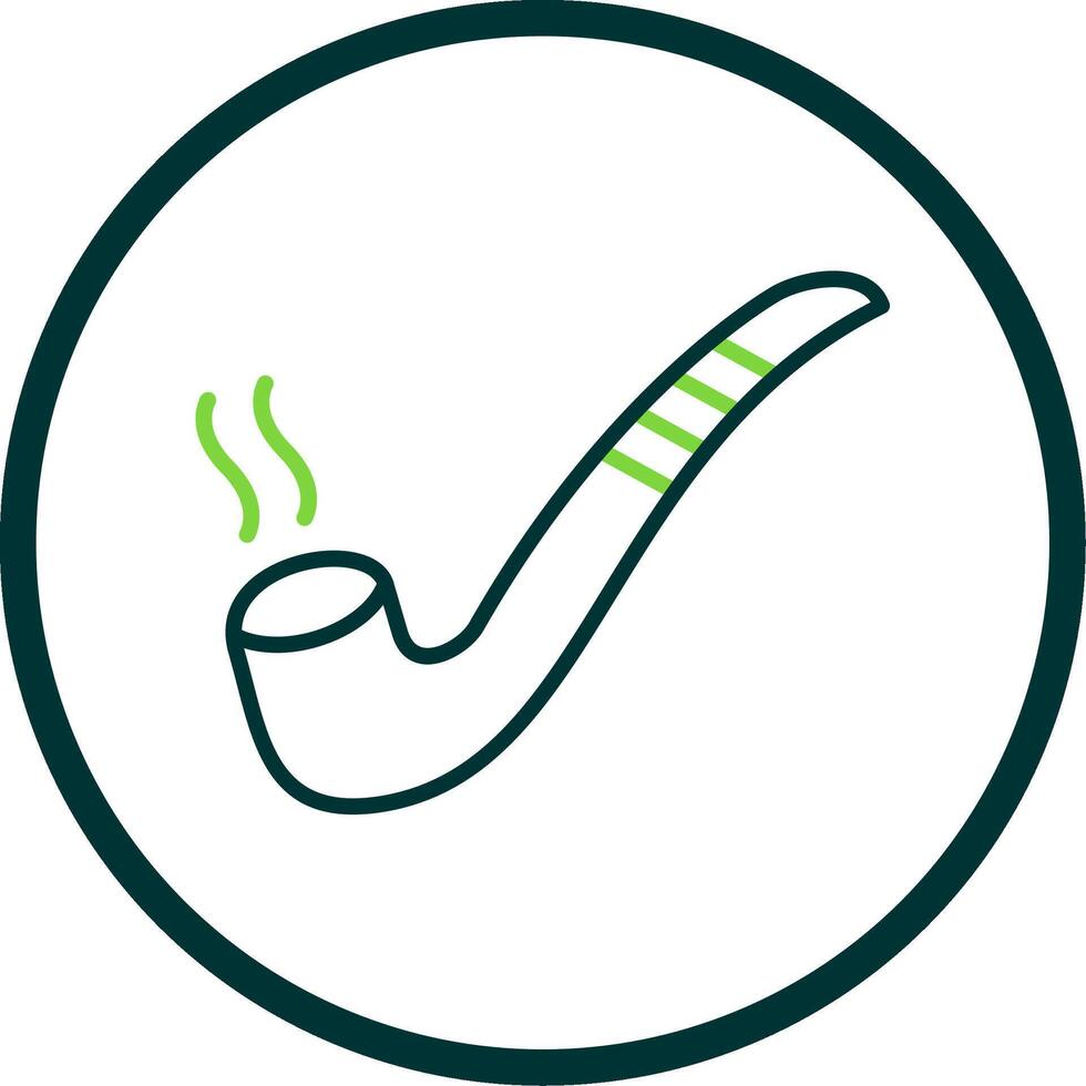 Smoking Pipe Line Circle Icon Design vector