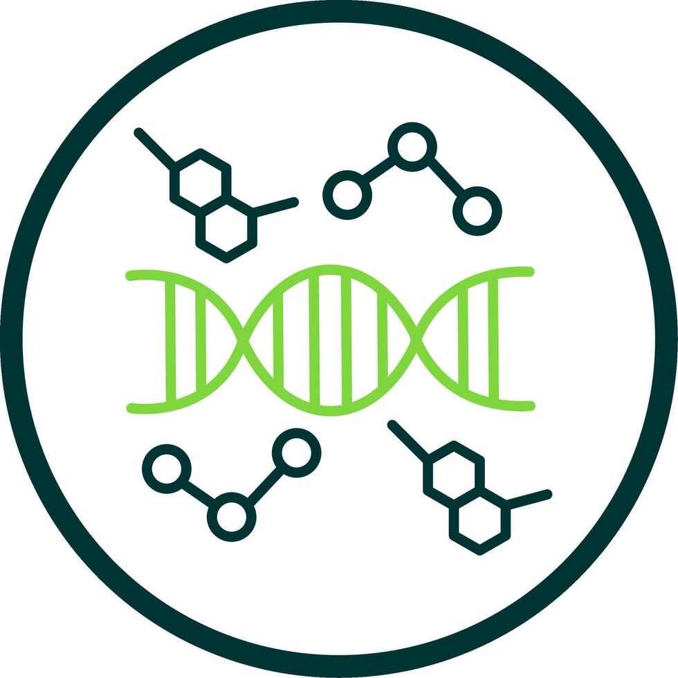 DNA Line Circle Icon Design vector