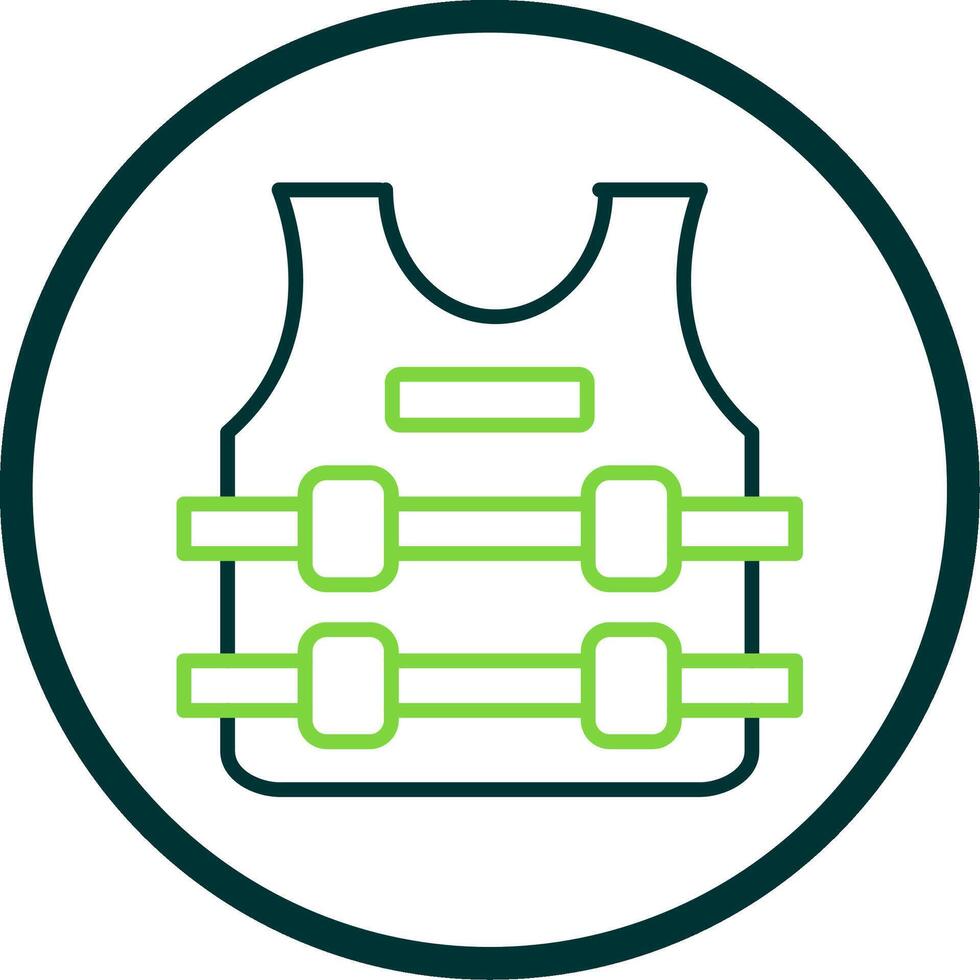 Bullet Proof Jacket Line Circle Icon Design vector