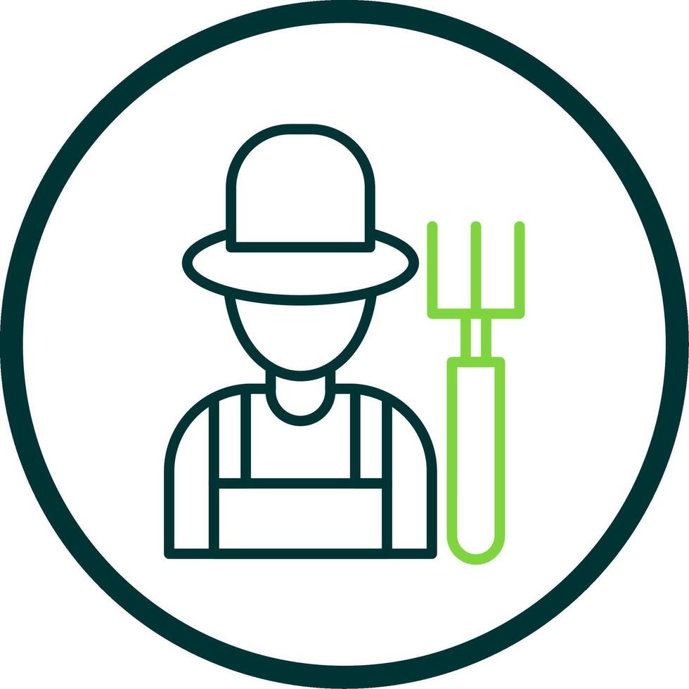 Farmer Line Circle Icon Design vector