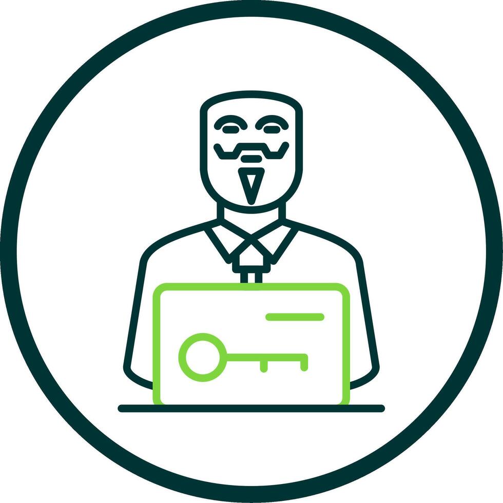 Anonymous Line Circle Icon Design vector