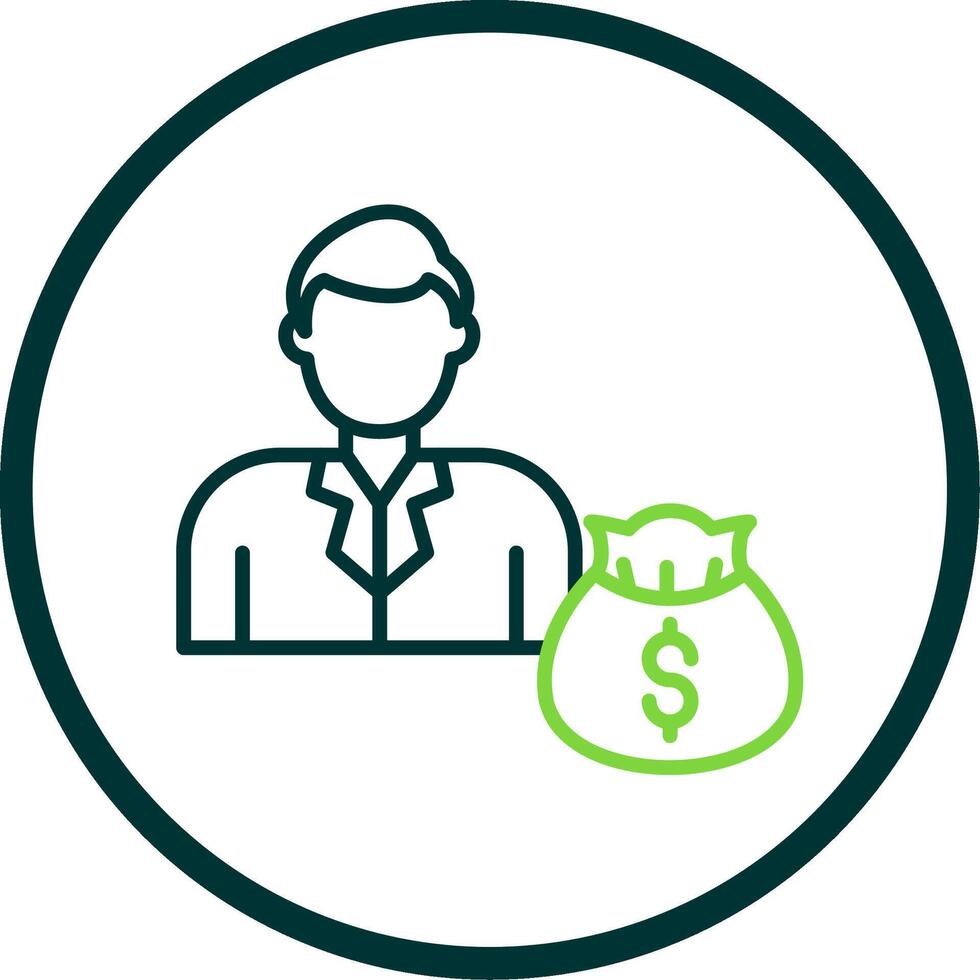 Invester Line Circle Icon Design vector