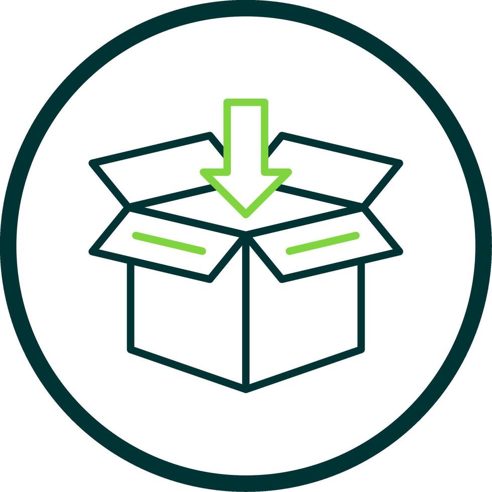 Open Box Line Circle Icon Design vector