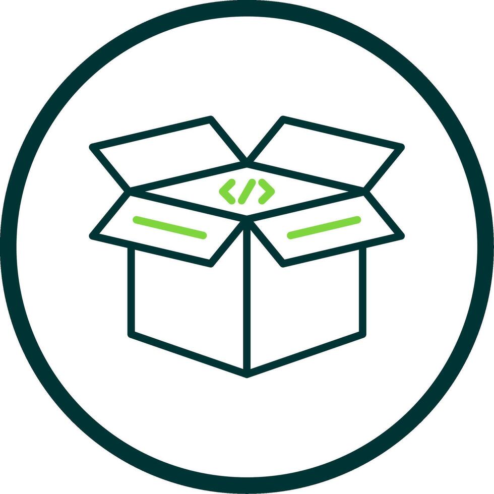 Open Box Line Circle Icon Design vector