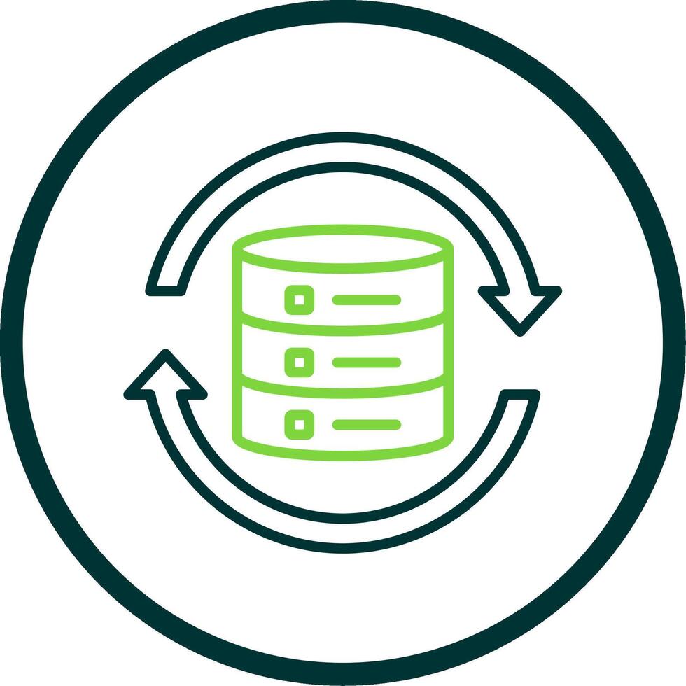 Data Synchronization Line Circle Icon Design vector