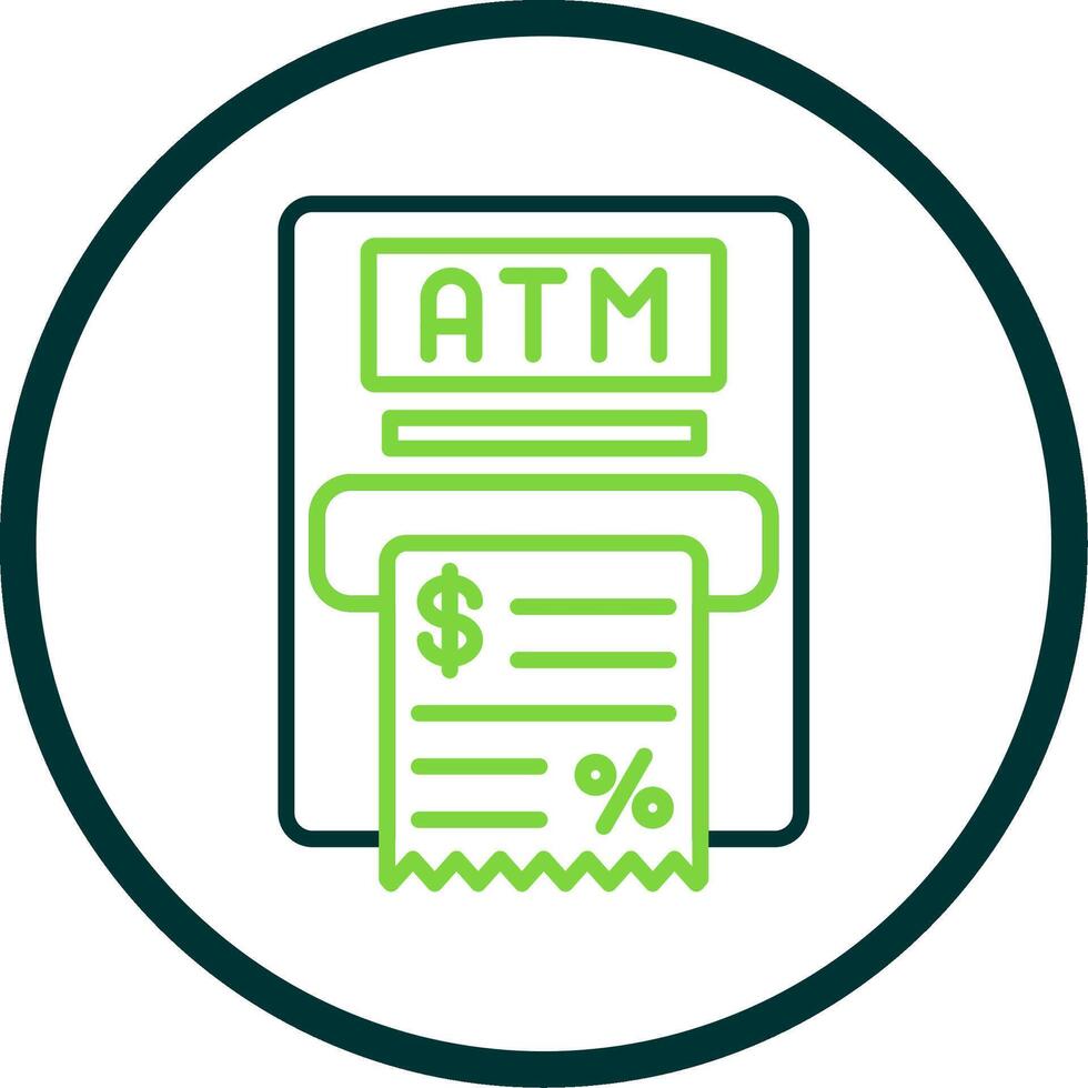 Atm Machine Line Circle Icon Design vector