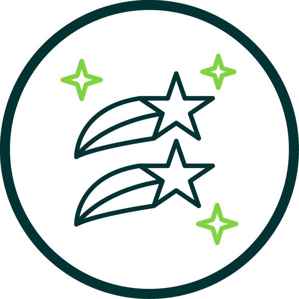 Shooting Stars Line Circle Icon Design vector