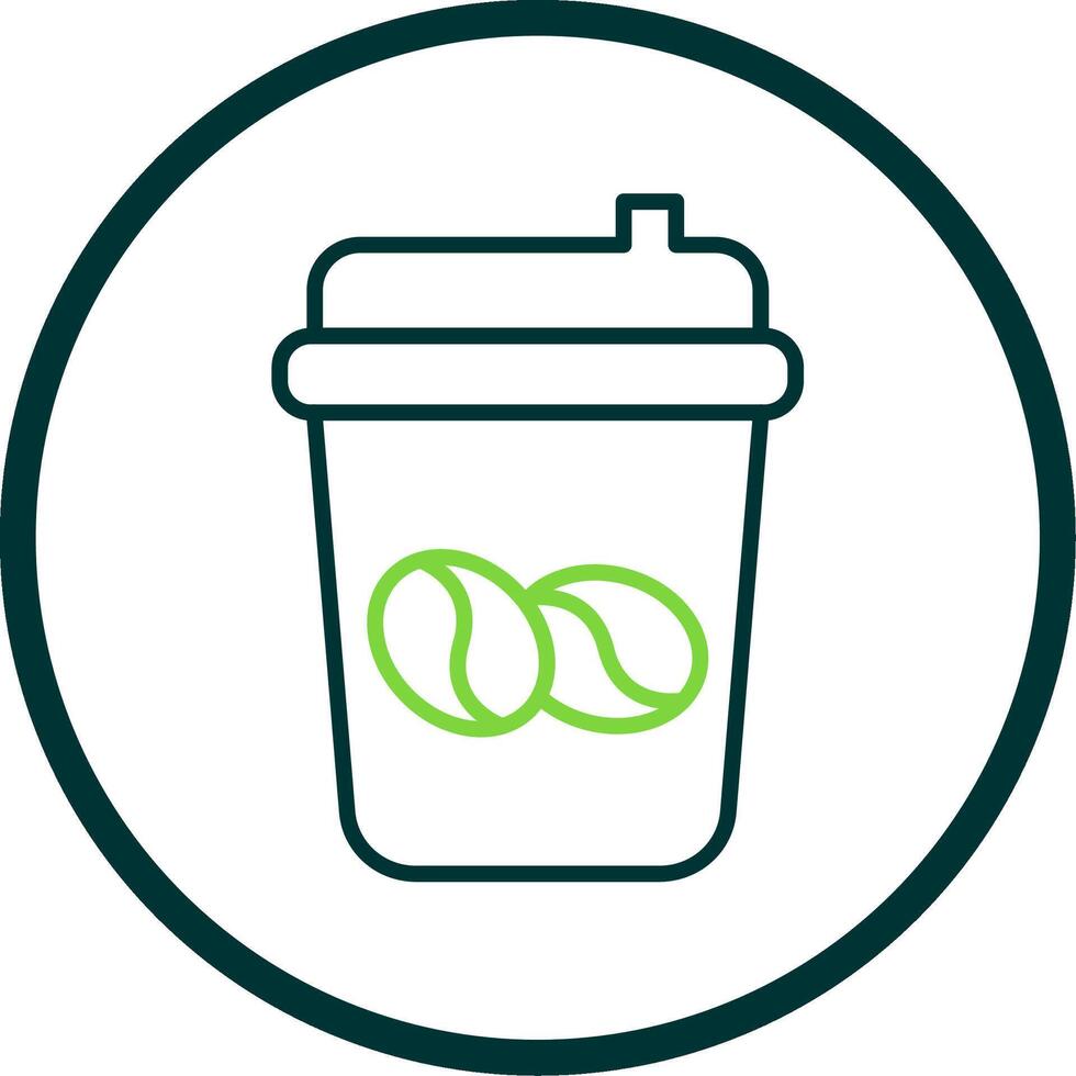 Coffee Cup Line Circle Icon Design vector