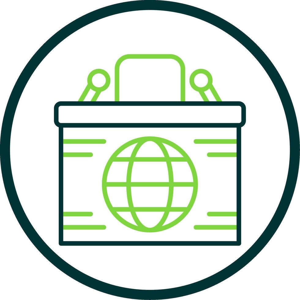 Desk Line Circle Icon Design vector