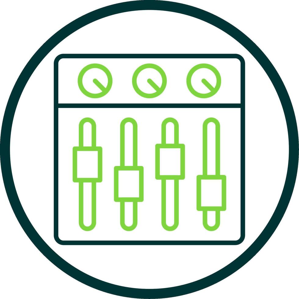 Sound Mixer Line Circle Icon Design vector