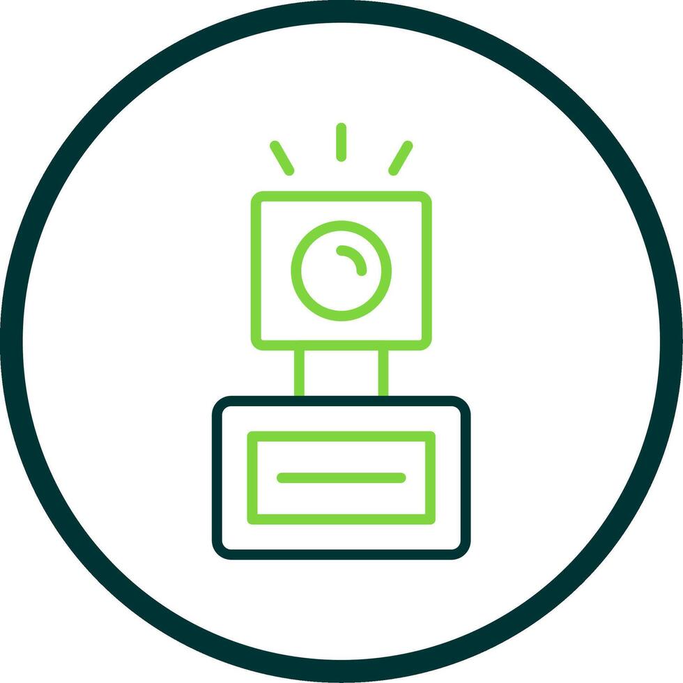 Camera Flash Line Circle Icon Design vector