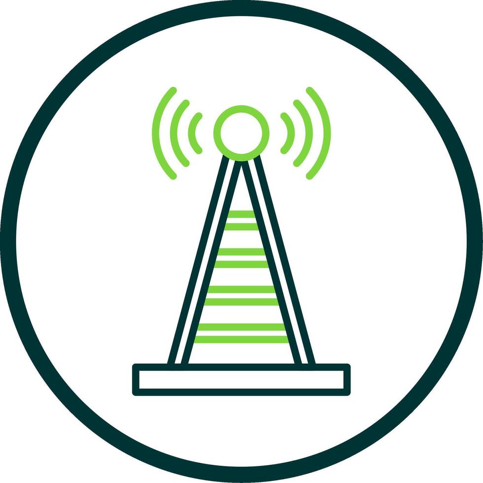 Radio Tower Line Circle Icon Design vector