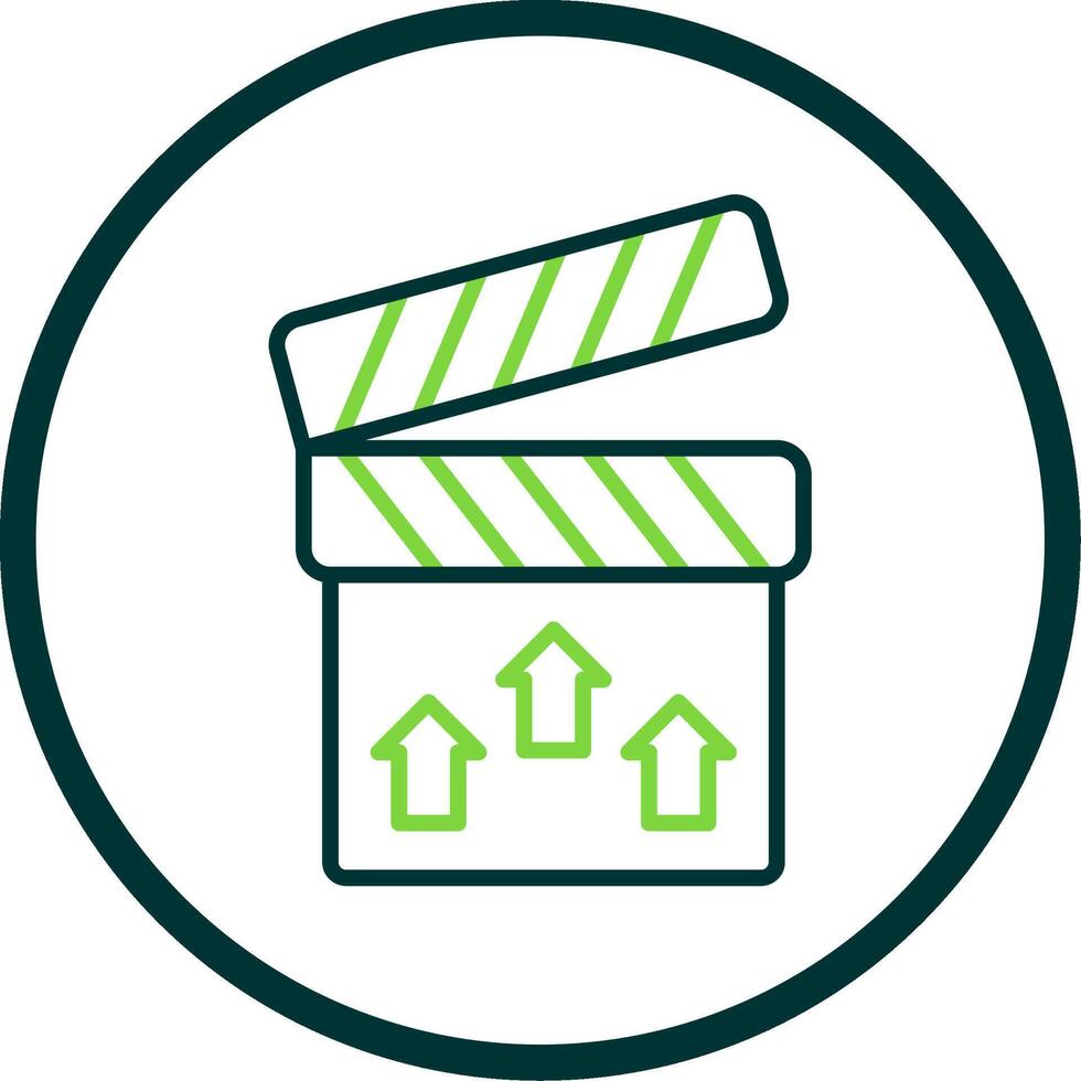 Clapperboard Line Circle Icon Design vector