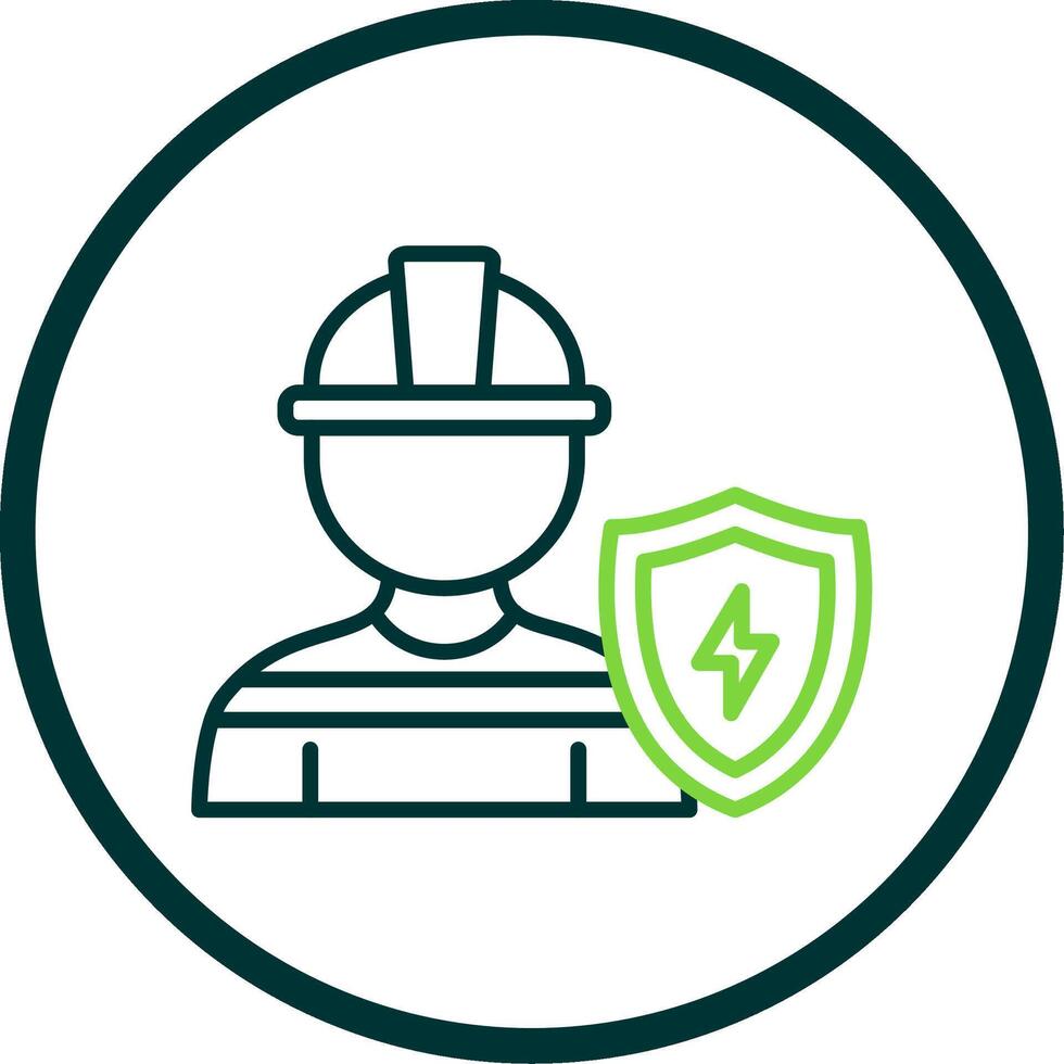 Engineering Protection Line Circle Icon Design vector