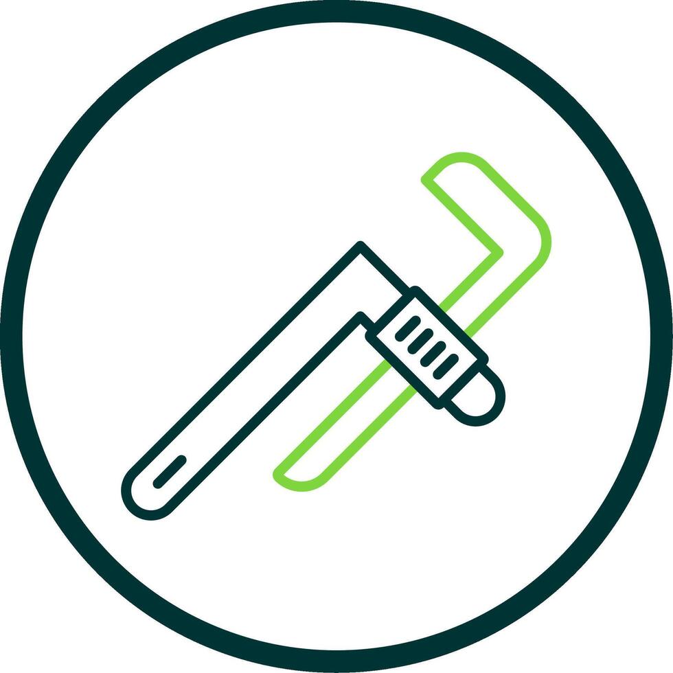 Pipe Wrench Line Circle Icon Design vector