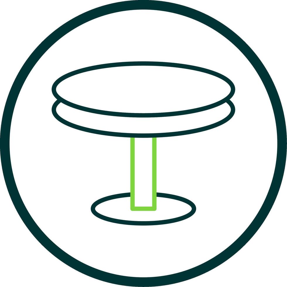 Round Table Line Circle Icon Design vector