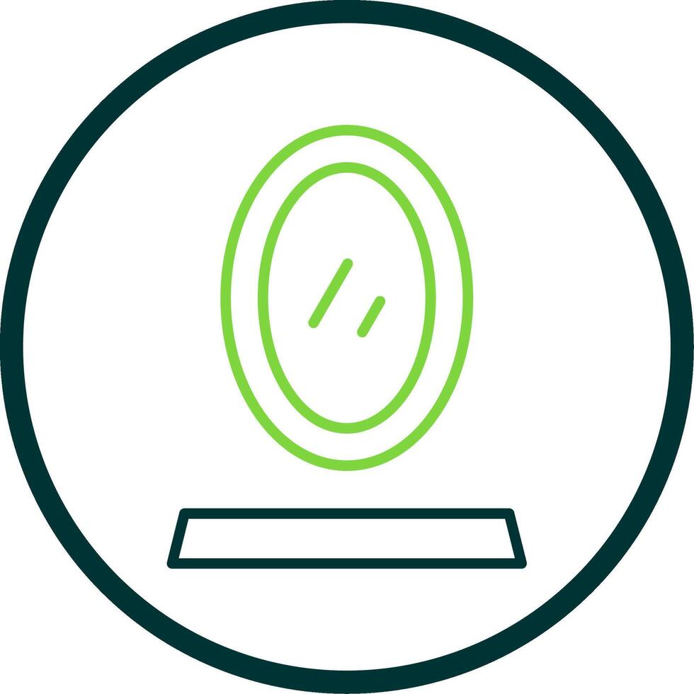 Mirror Line Circle Icon Design vector