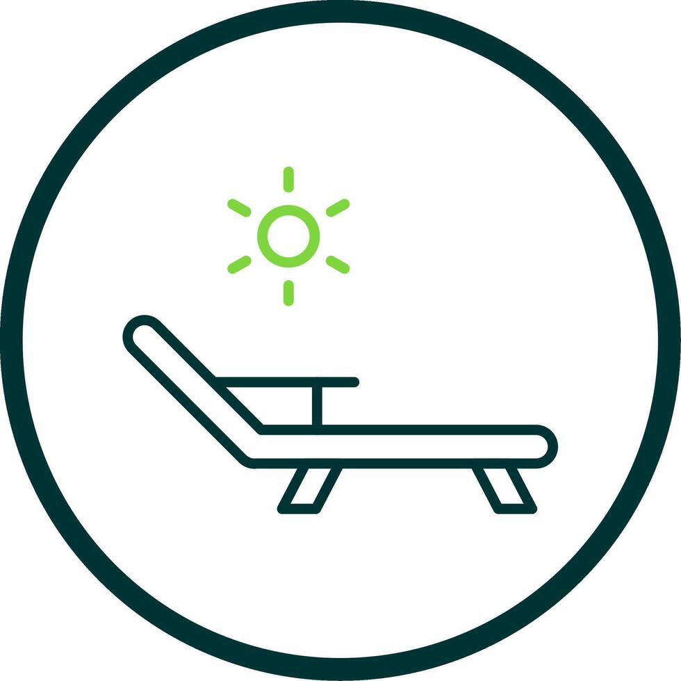 Deck Chair Line Circle Icon Design vector