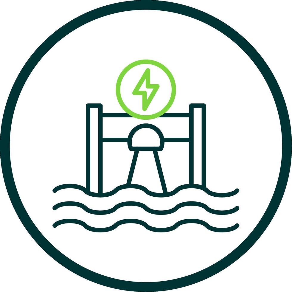 Hydroelectricity Line Circle Icon Design vector