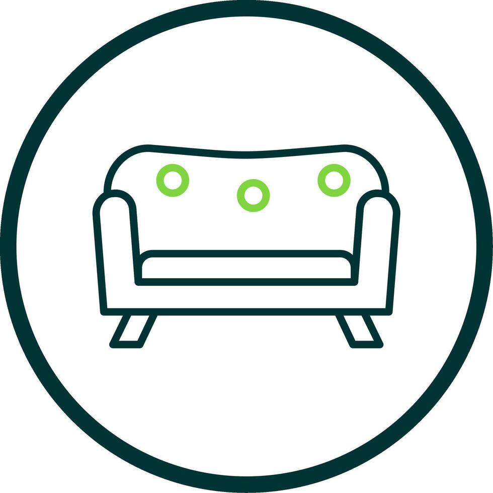 Sofa Line Circle Icon Design vector