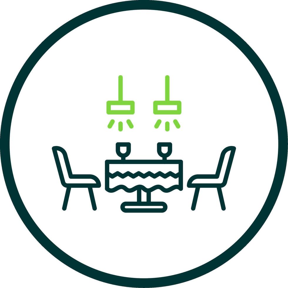 Dining Table Line Circle Icon Design vector