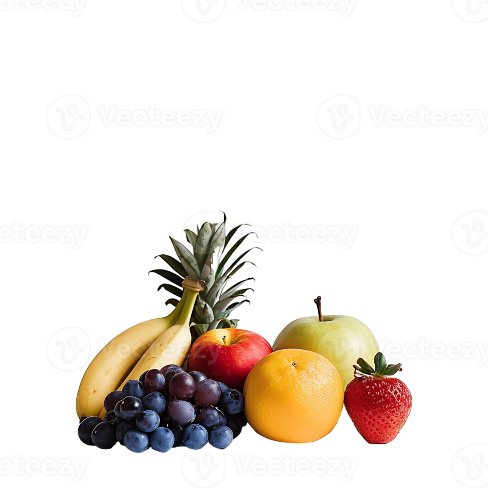 mix fruits on isolated background png
