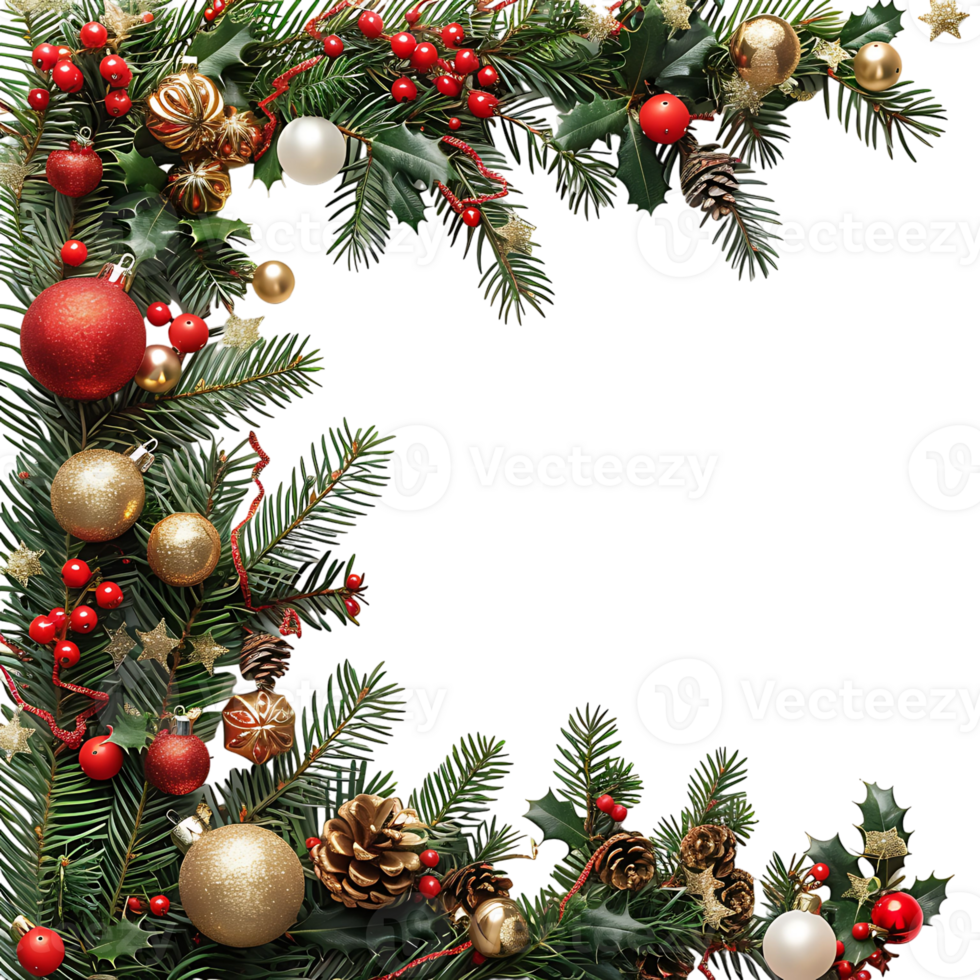 Christmas tree ornamentals on isolated background png