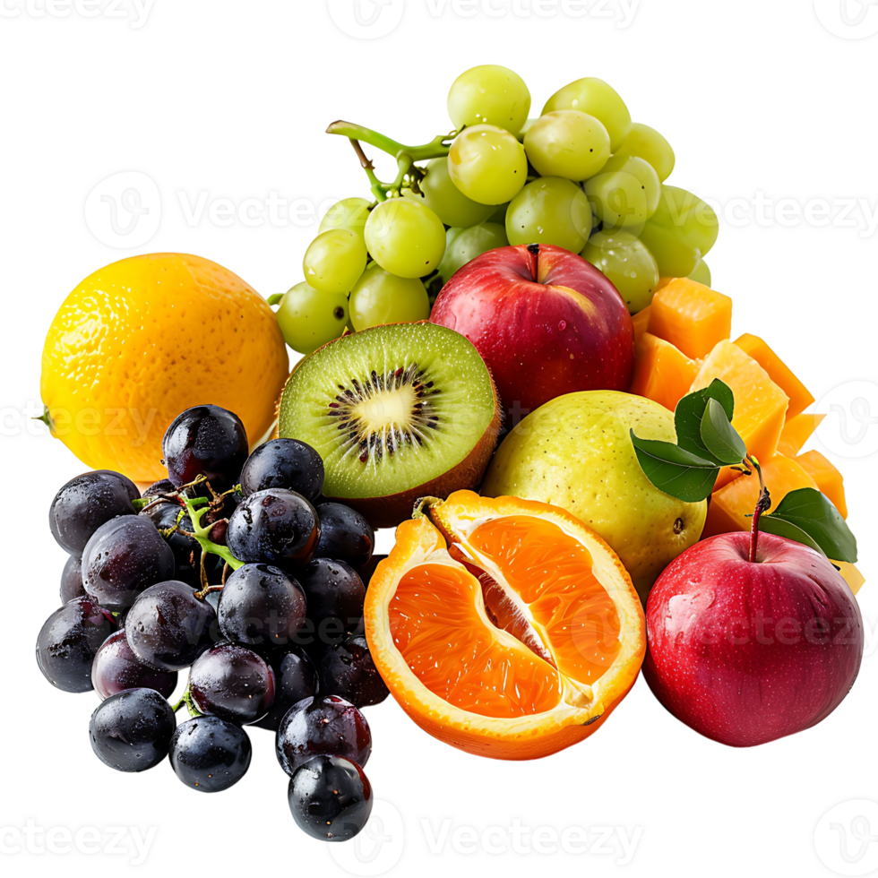 mix fruits on isolated background png