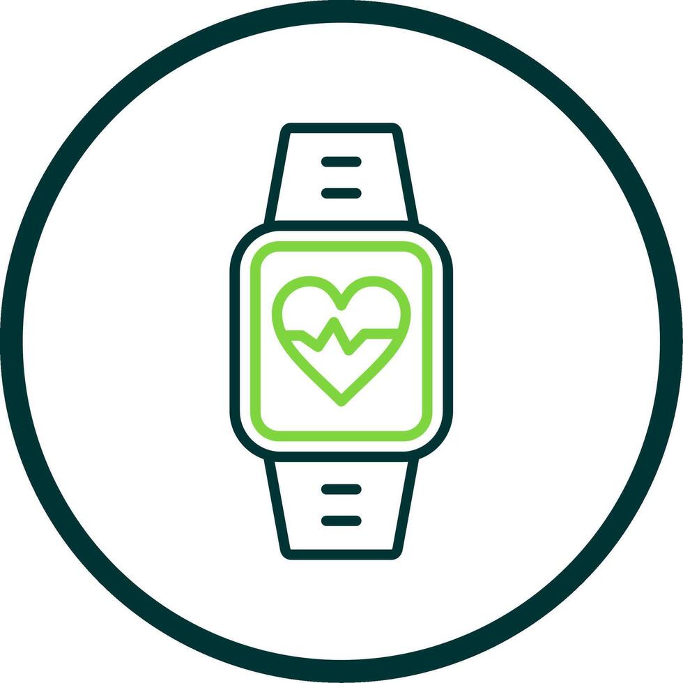 Heart Rate Monitor Line Circle Icon Design vector