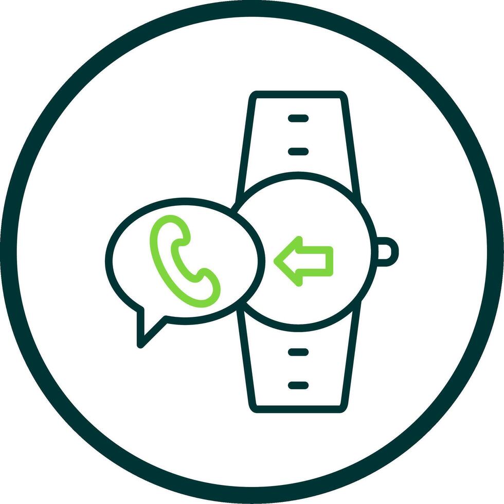 Incoming Call Line Circle Icon Design vector