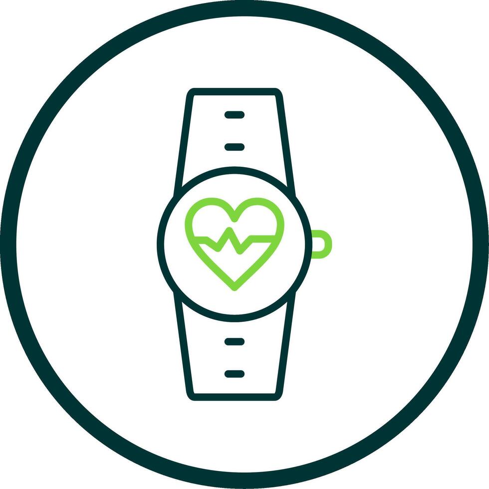 Heart Rate Monitor Line Circle Icon Design vector