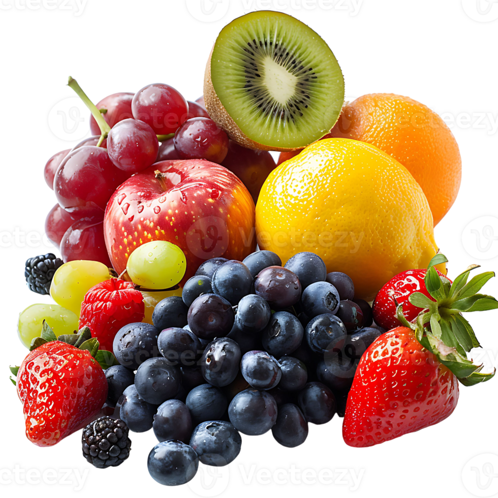 mix fruits on isolated background png
