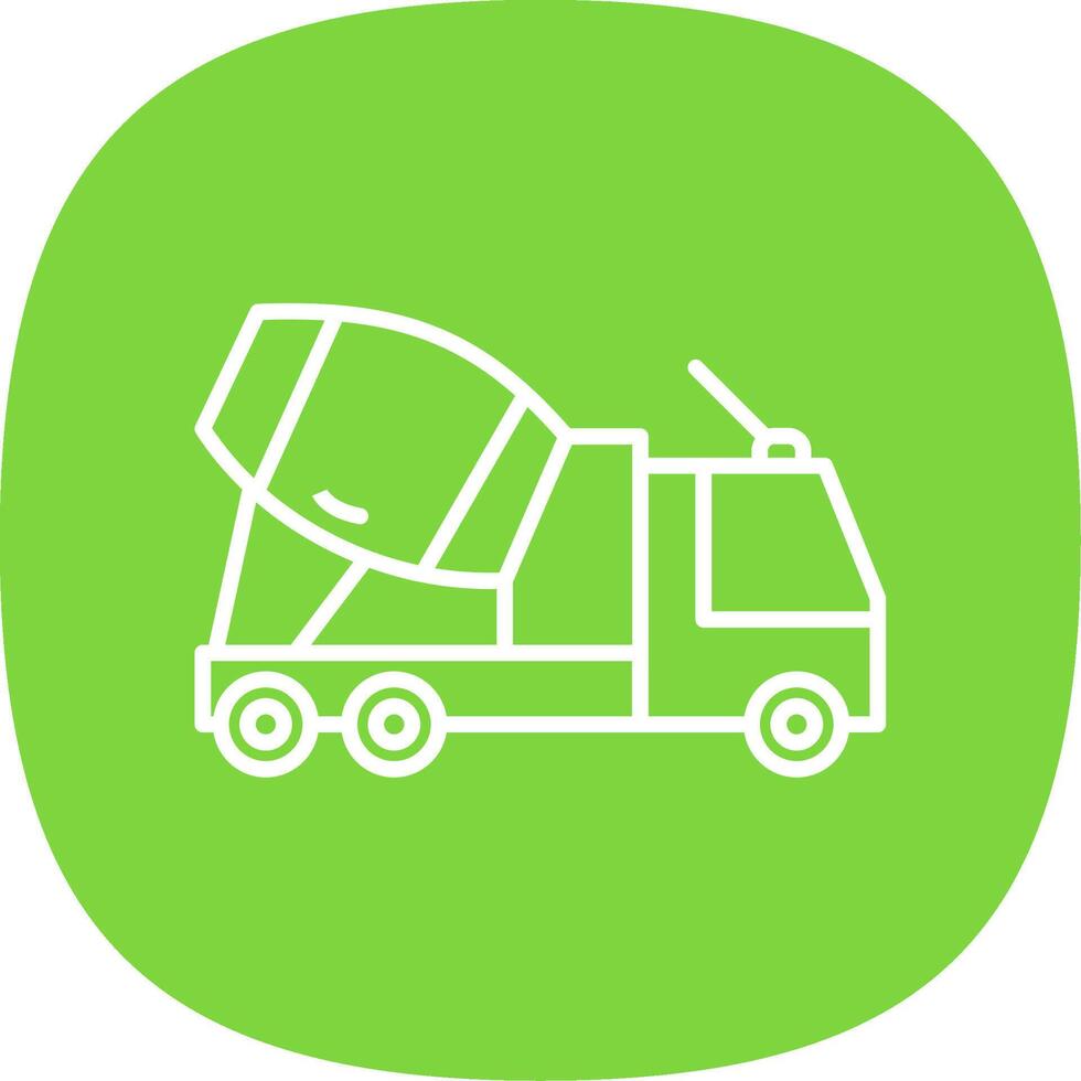 Concrete Truck Line Curve Icon Design vector