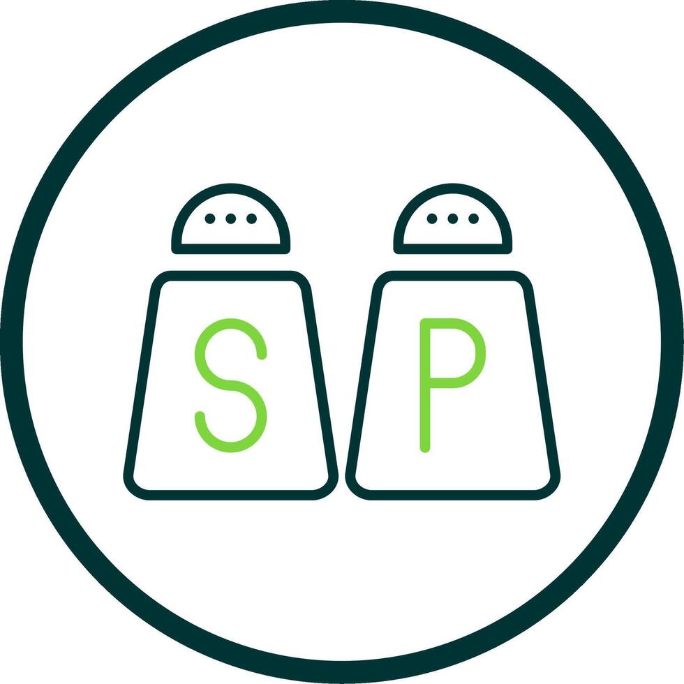 Salt And Pepper Line Circle Icon Design vector