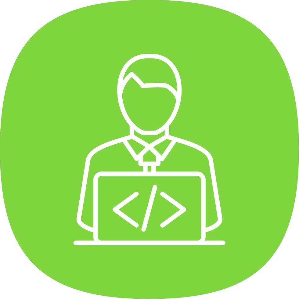 Developer Line Curve Icon Design vector