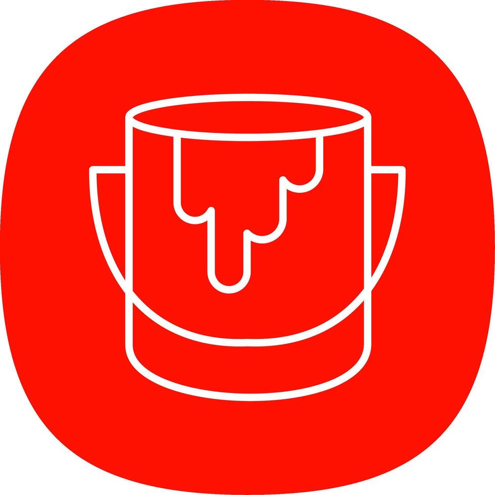 Paint Bucket Line Curve Icon Design vector