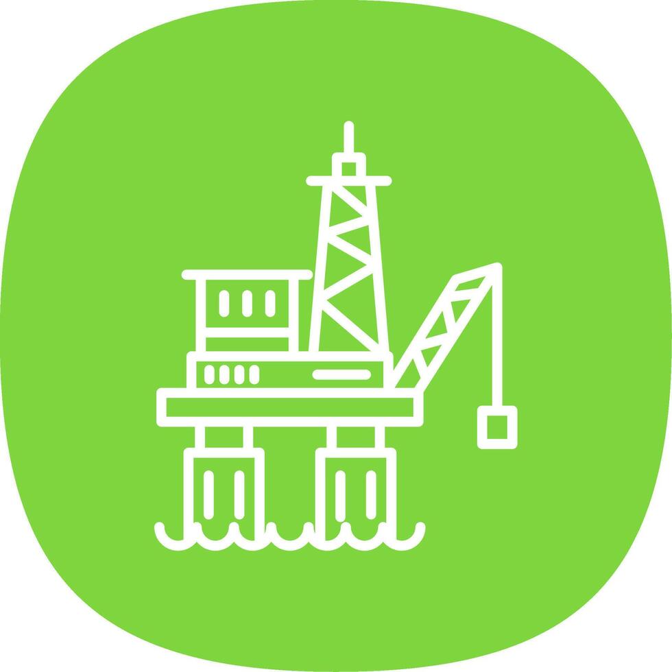 Offshore Platform Line Curve Icon Design vector