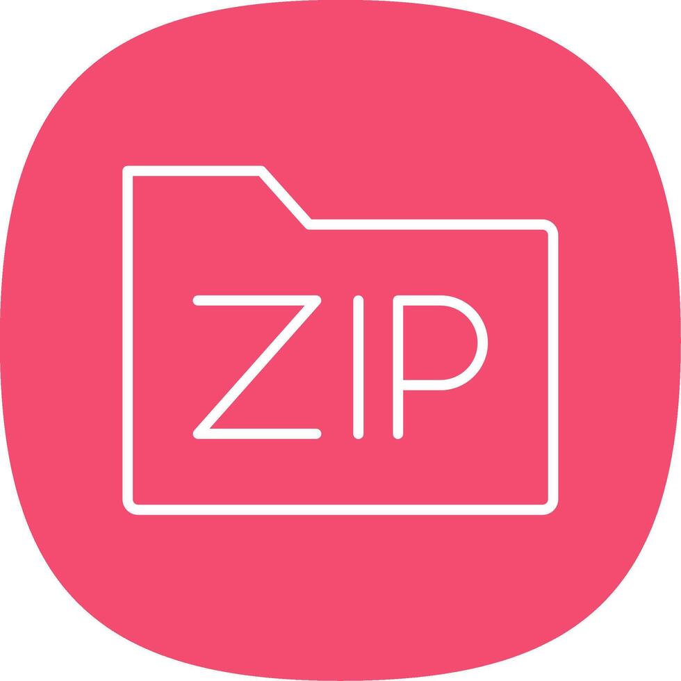 Zip Files Line Curve Icon Design vector