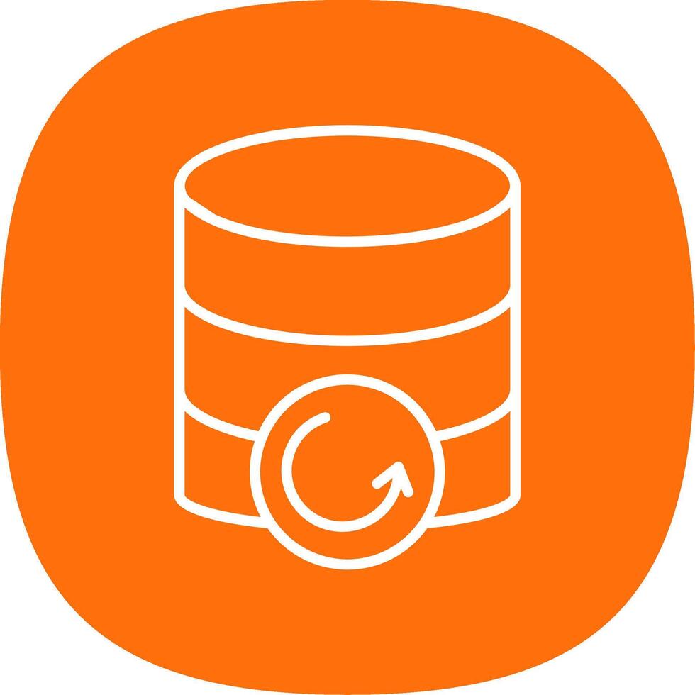 Database Backup Line Curve Icon Design vector
