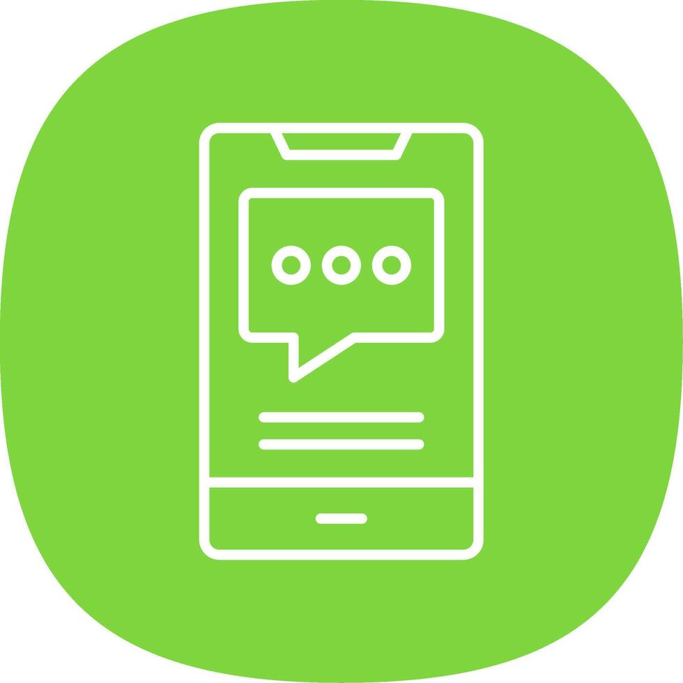 Mobile Talk Line Curve Icon Design vector