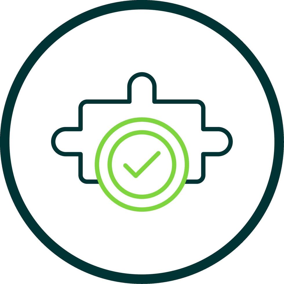 Jigsaw Line Circle Icon Design vector