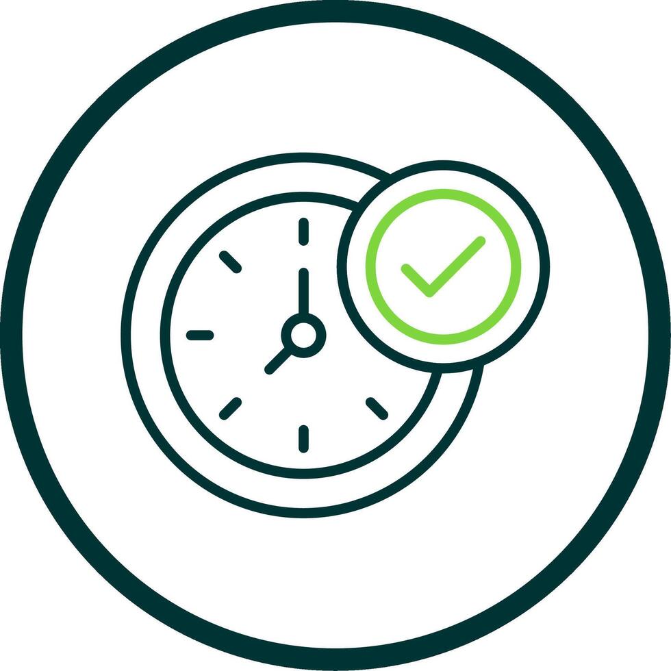Clock Line Circle Icon Design vector