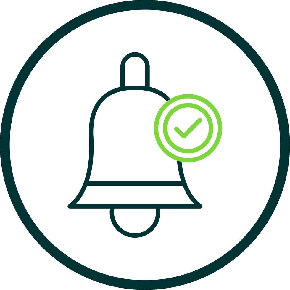 Bell Line Circle Icon Design vector